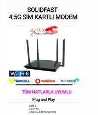 SOLIDFAST Wifi 6 4G VoLTE 1 PORT Antenli Router 4 ANTEN  SCT-LTE4G WIFI 6